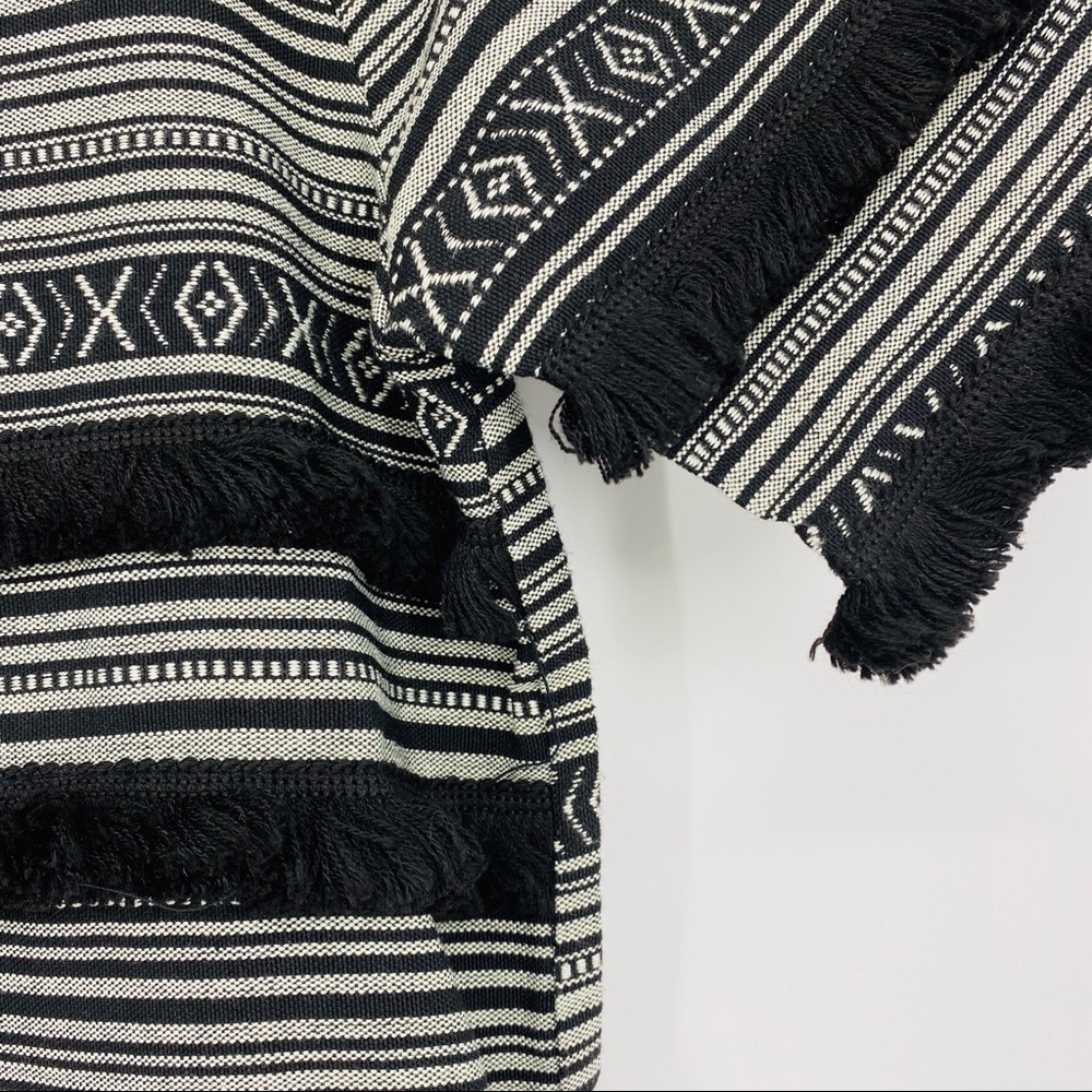 NWT Ellison Black Fringe Trim Printed Shift Dress - Picture 4 of 7